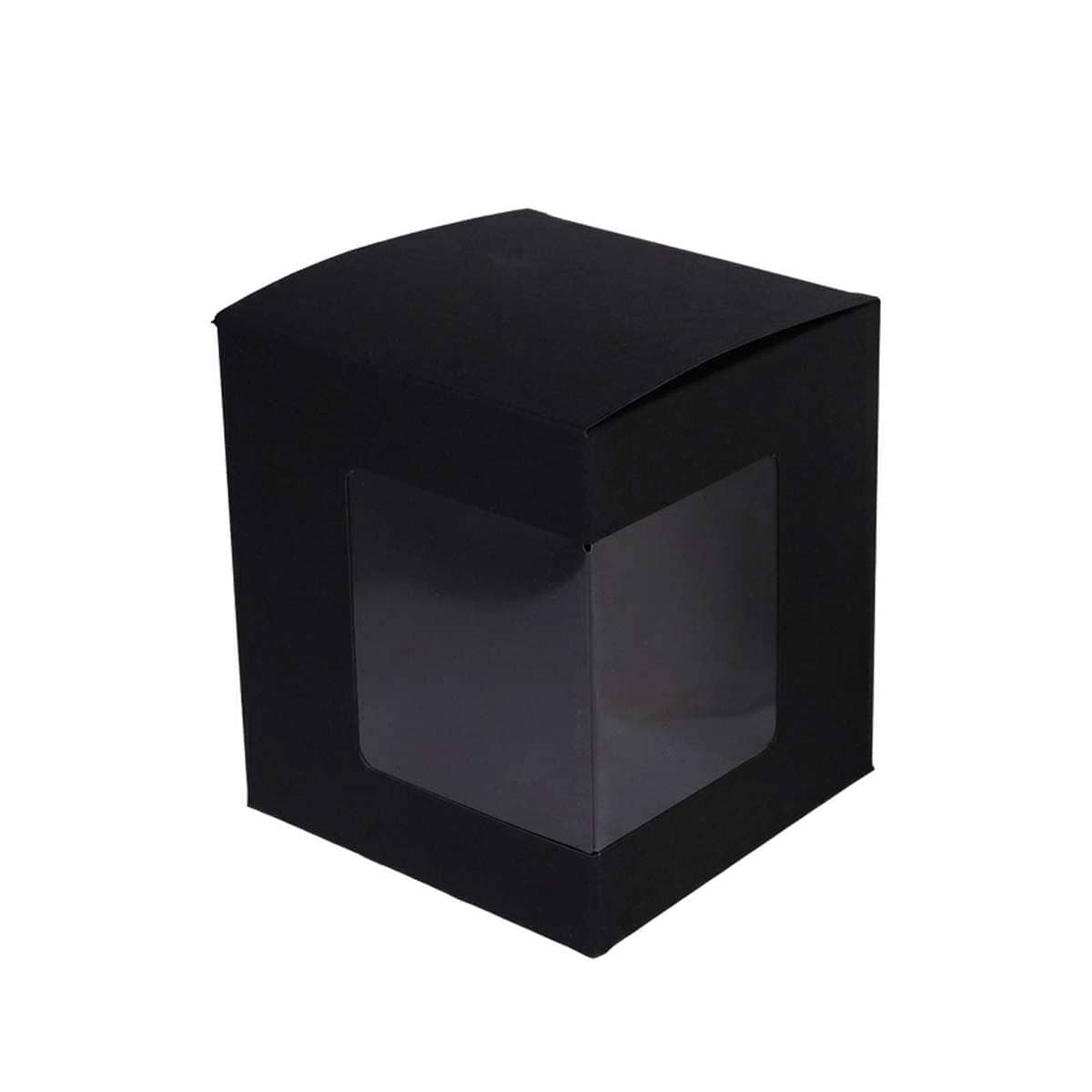 Paper Corner Window Gift Boxes, Pack of 50 - Black