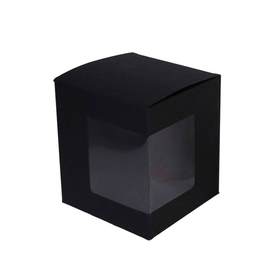 Paper Corner Window Gift Boxes, Pack of 50 - Black