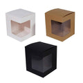 Paper Corner Window Gift Boxes, Pack of 50 - Black - view 3