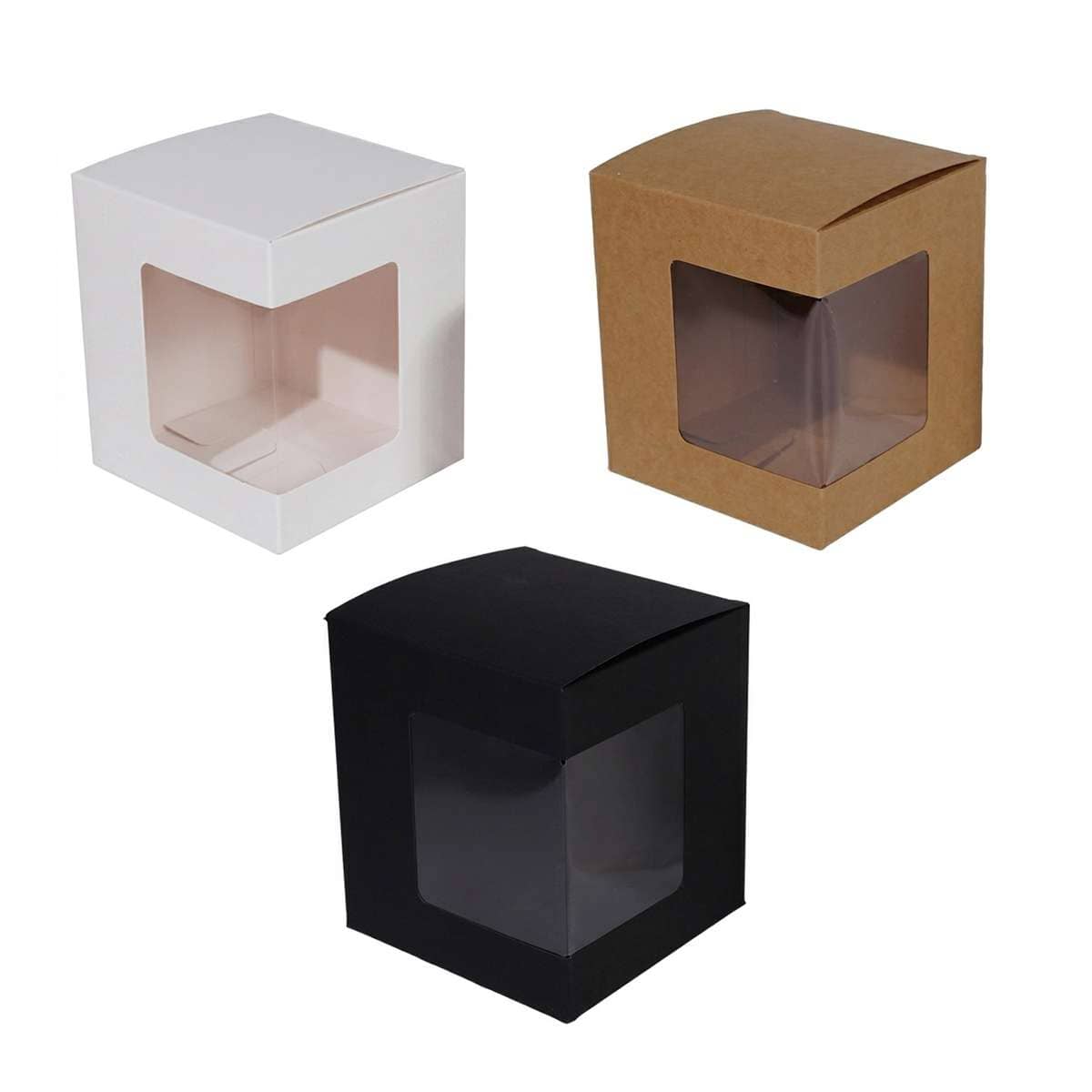 Paper Corner Window Gift Boxes, Pack of 50 - Black - view 3