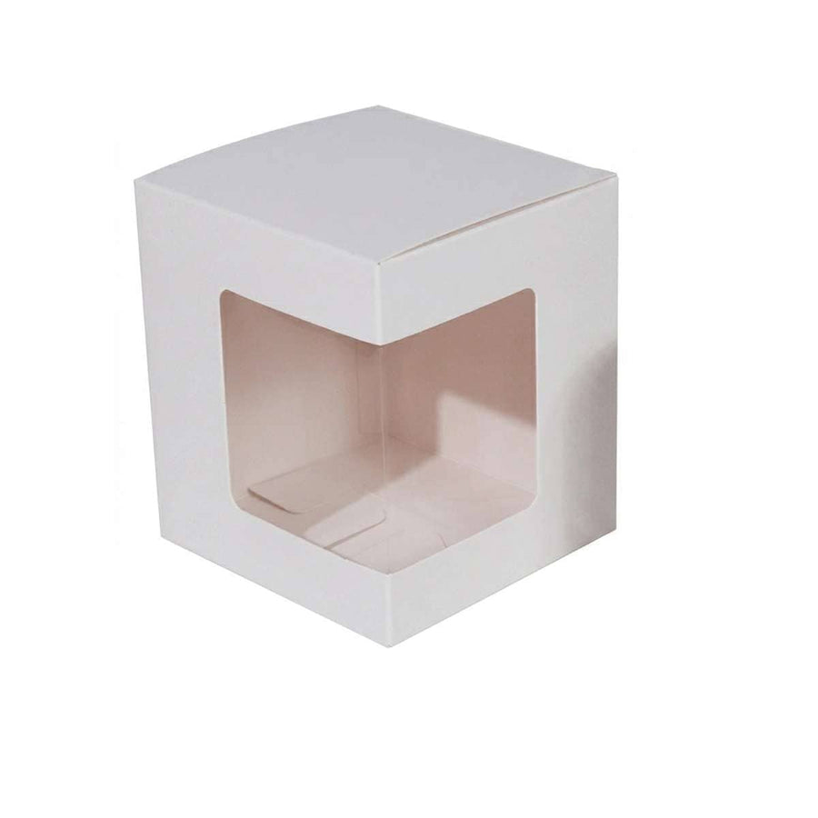 Paper Corner Window Gift Boxes, Pack of 50 - White