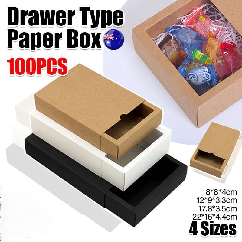 Paper Drawer Gift Box for Jewellery and Tea, Black - 8 x 8 x 4 cm, Pack of 100 - view 2