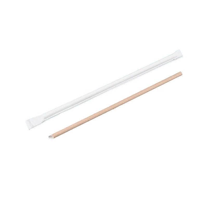 Paper Drinking Straws 6 x 190 mm, Pack of 2000 - Kraft