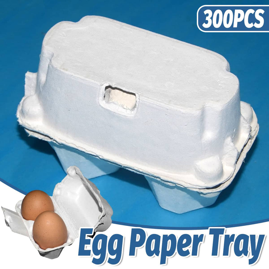 Paper Egg Trays, 2-Slot - White, 300 Pack