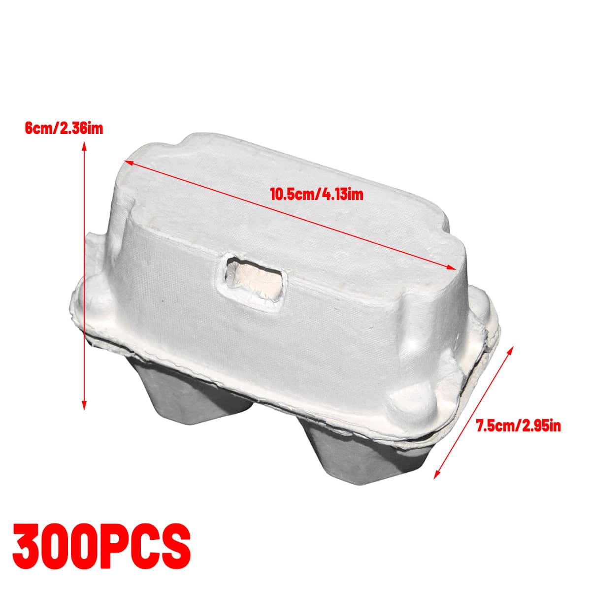 Paper Egg Trays, 2-Slot - White, 300 Pack - view 3