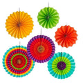 Paper Fan Party Decorations, Multicolour Mexican Fiesta Hanging Decor, Pack of 6 - view 4