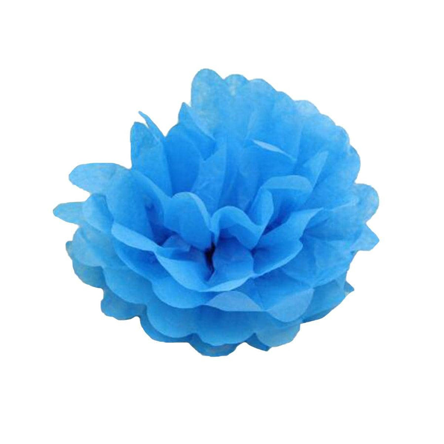 Paper Flower Balls, 20 cm, Pack of 10 - Blue