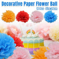 Paper Flower Balls, 20 cm, Pack of 10 - Blue - view 2