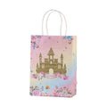 Paper Gift Bags with Handles, Pack of 30 - Gold Castle and Floral Design