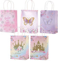 Paper Gift Bags with Handles, Pack of 30 - Pink Butterfly Design - view 3