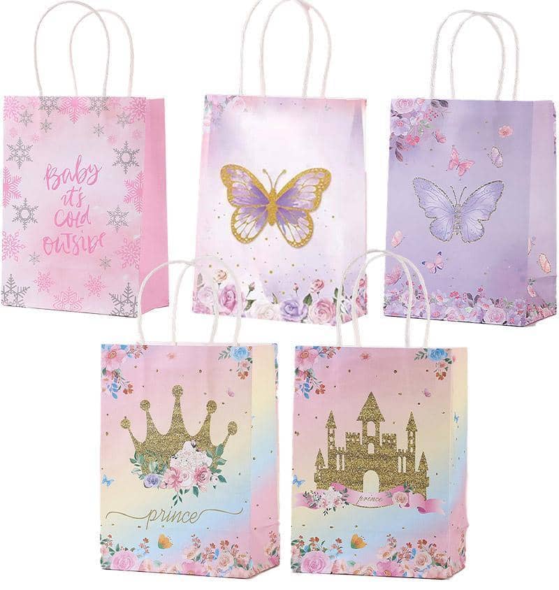 Paper Gift Bags with Handles, Pack of 30 - Snowflake Design - view 3