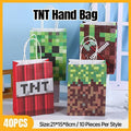 Paper Gift Bags with Handles, Pixel Block Themed - Pack of 40, 21 x 15 x 8 cm