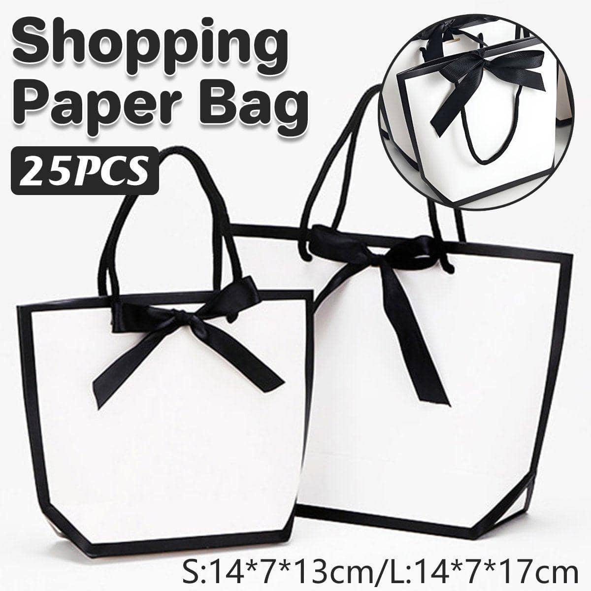 Paper Gift Bags, Pack of 25 - Small (14 x 7 x 13 cm) - view 2