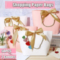 Paper Gift Bags with Ribbon Bow Handles, 14 x 7 x 15 cm, Pack of 50 - White - view 2