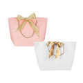 Paper Gift Bags with Ribbon Bow Handles, 14 x 7 x 15 cm, Pack of 50 - White - view 3