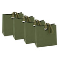 Paper Gift Bags with Ribbon Handles, Pack of 4 - Olive Green