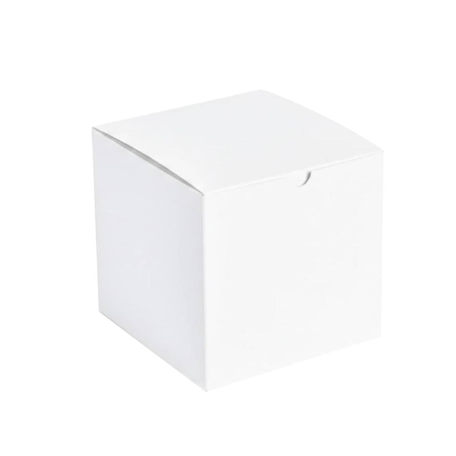 Paper Gift Boxes 10 x 10 x 10 cm, Pack of 50 - White