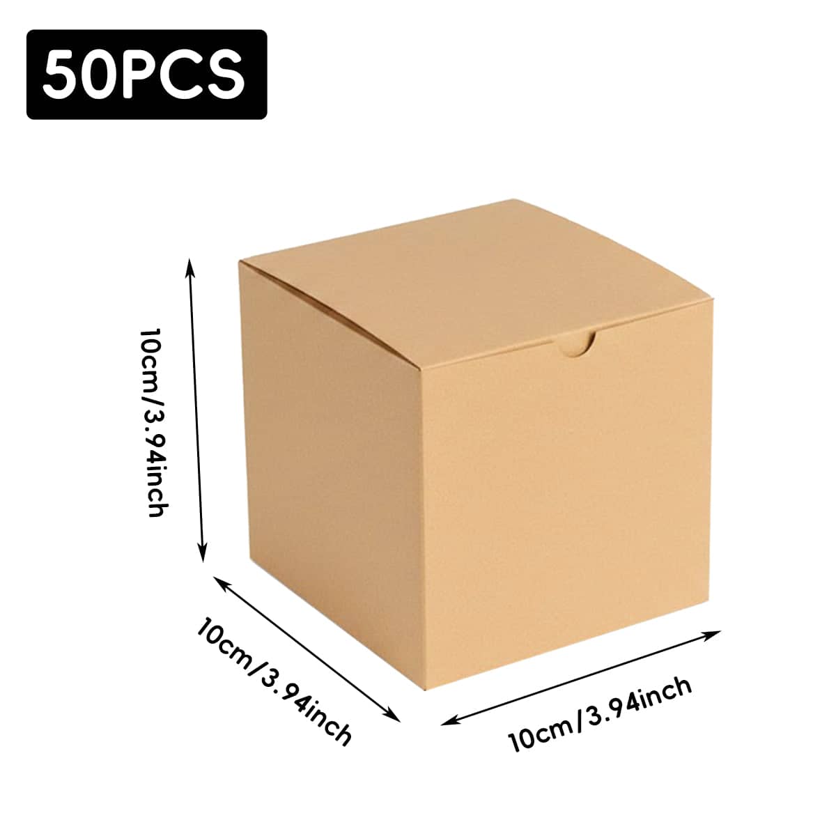 Paper Gift Boxes 10 x 10 x 10 cm, Pack of 50 - White - view 4