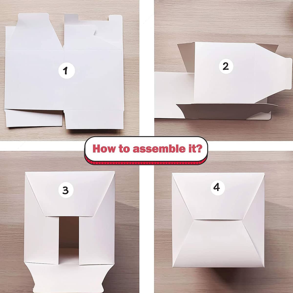 Paper Gift Boxes 10 x 10 x 10 cm, Pack of 50 - White - view 5