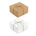 Paper Gift Boxes with Jute Rope, Pack of 10 - Kraft Brown - view 3