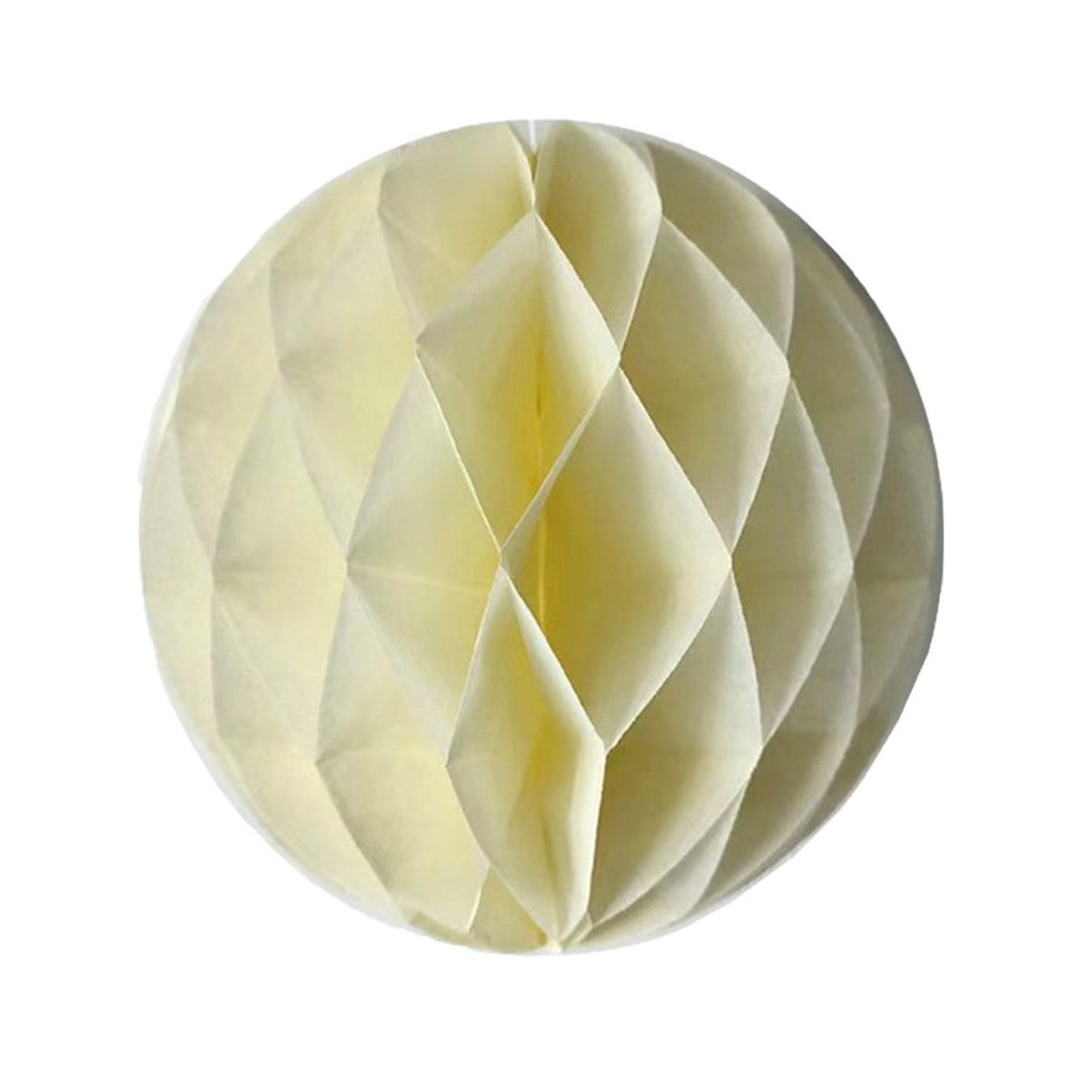 Paper Honeycomb Lanterns, Hanging Party Decorations, Pack of 10 - Cream