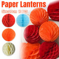 Paper Honeycomb Lanterns, Hanging Party Decorations, Pack of 10 - Cream - view 2