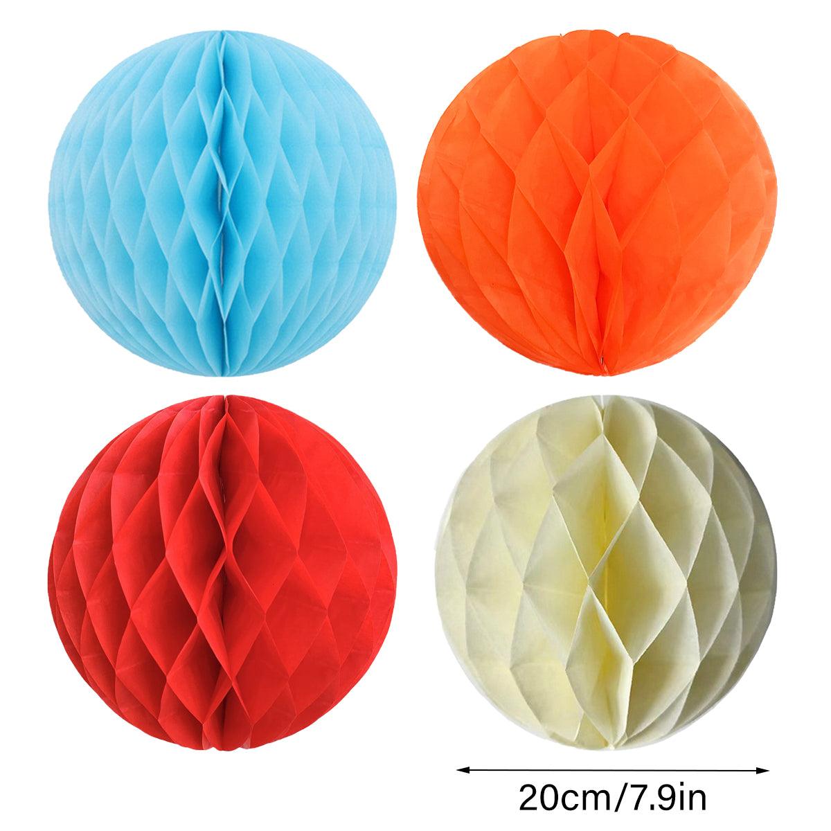 Paper Honeycomb Lanterns, Hanging Party Decorations, Pack of 10 - Cream - view 4