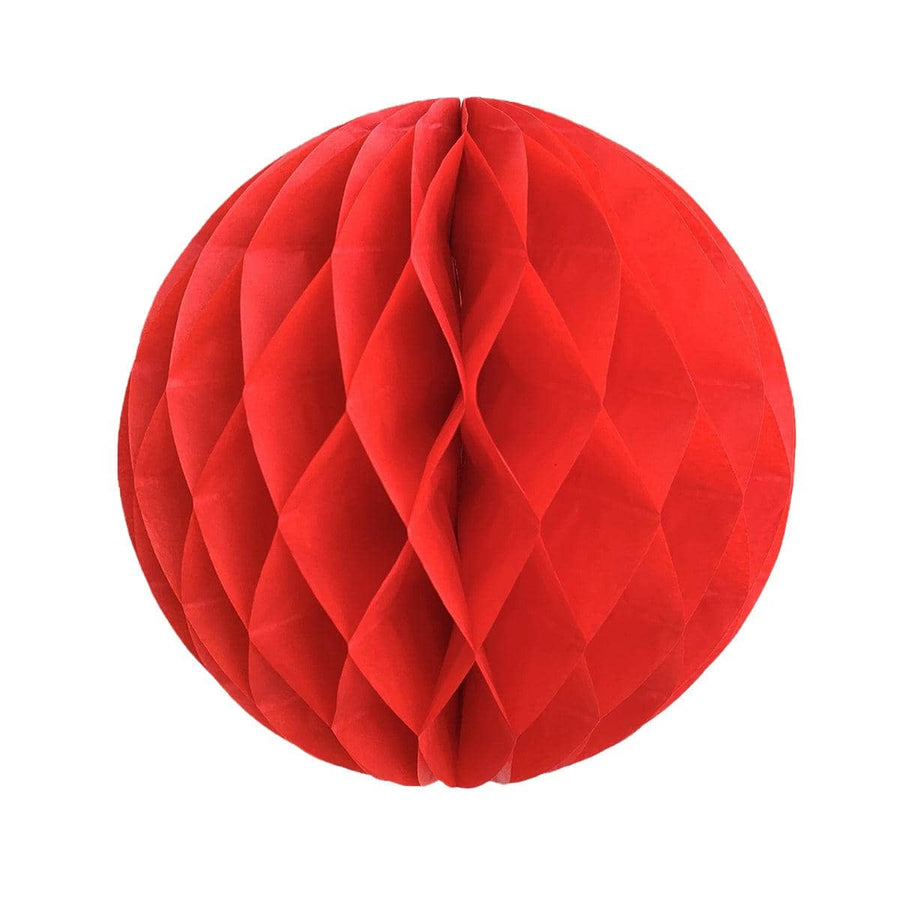 Paper Honeycomb Lanterns, Hanging Party Decorations, Pack of 10 - Red