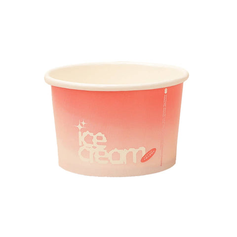 Paper Ice Cream Cups, 4 oz, Pack of 100 - Pink