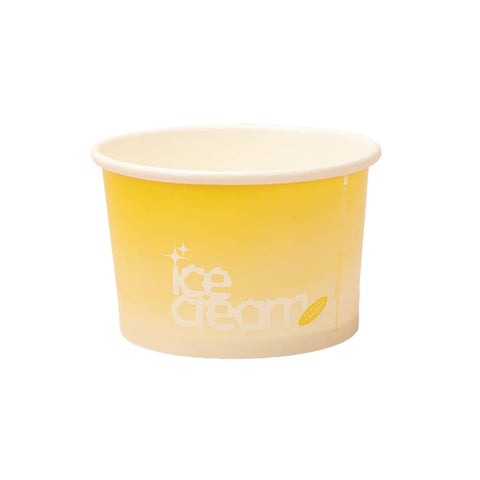 Paper Ice Cream Cups, 4 oz, Pack of 100 - Yellow