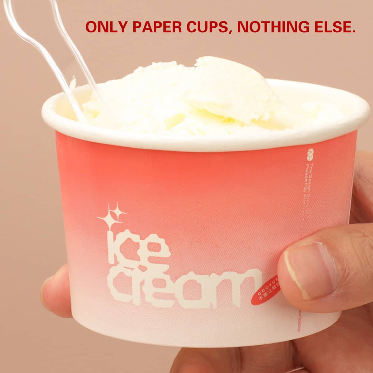 Paper Ice Cream Cups, 4 oz, Pack of 100 - Yellow - view 5