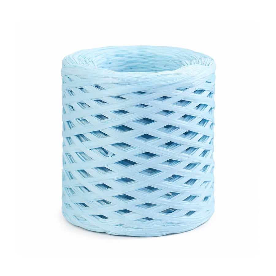 Paper Raffia Ribbon Rope, Pack of 3 Rolls - Light Blue