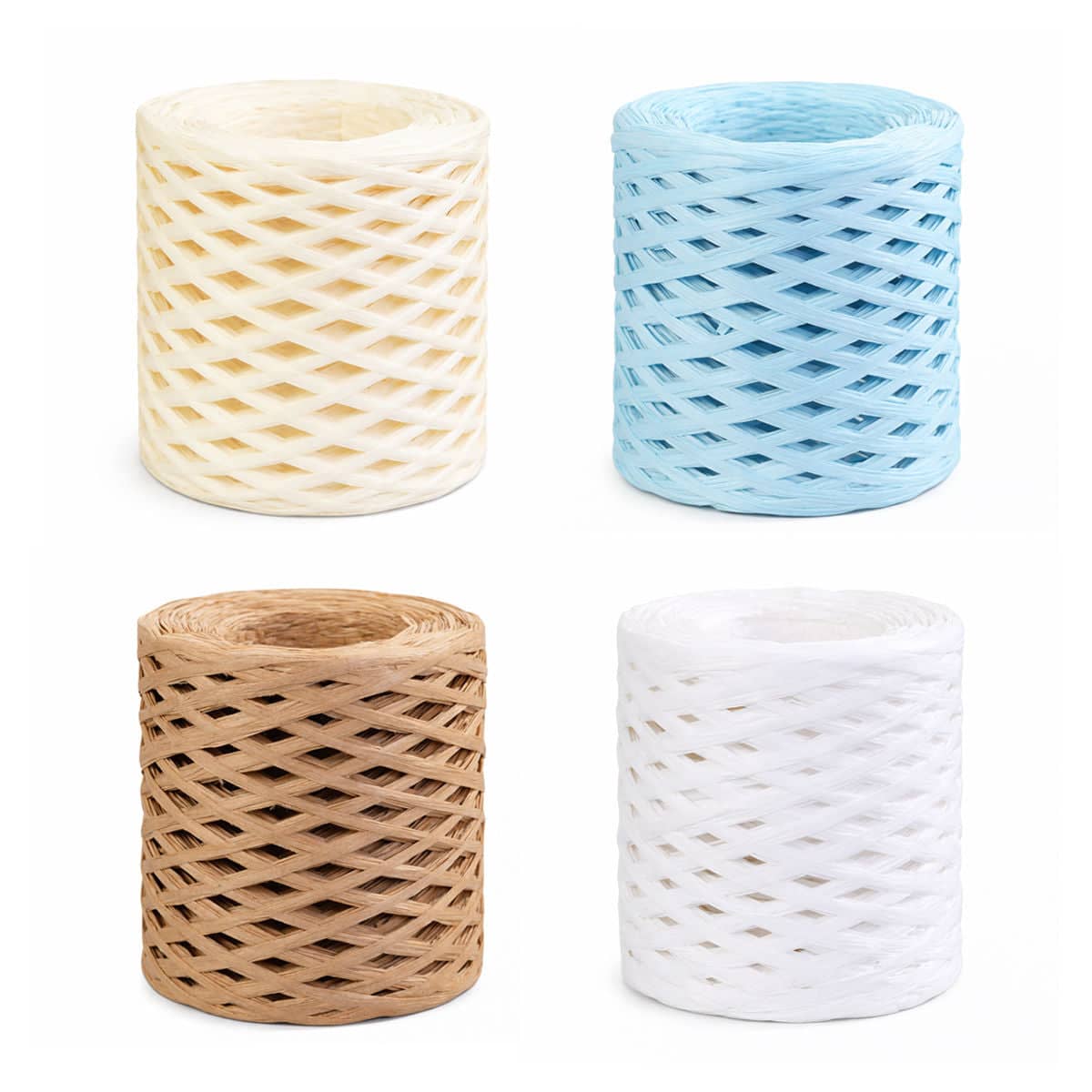 Paper Raffia Ribbon Rope, Pack of 3 Rolls - Light Blue - view 3