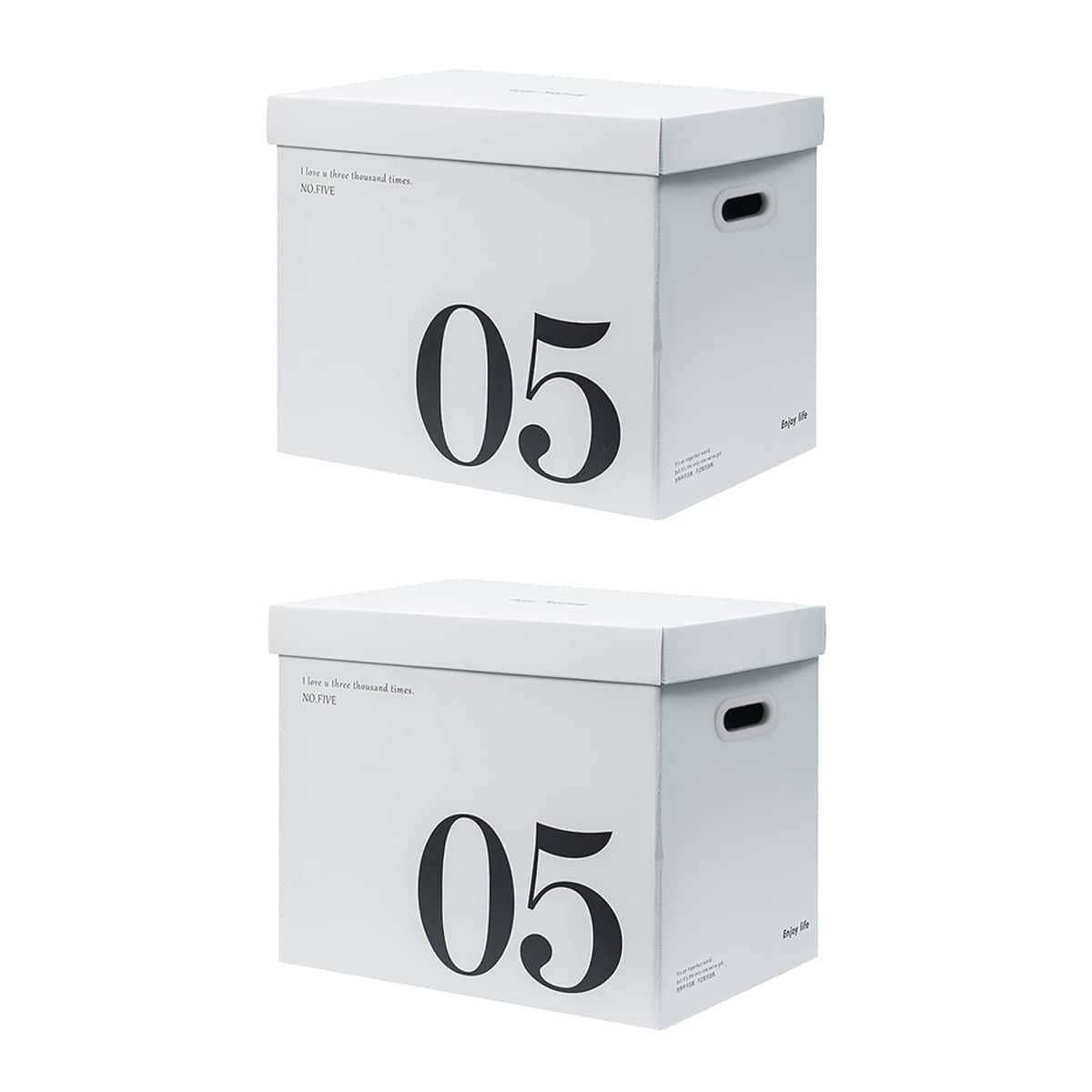 Paper Storage Boxes Set of 2, Large Capacity Portable Minimalist Design for Home - view 2