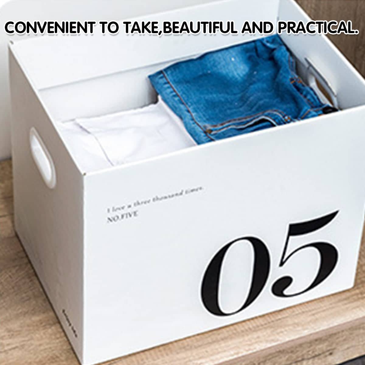 Paper Storage Boxes Set of 2, Large Capacity Portable Minimalist Design for Home - view 5