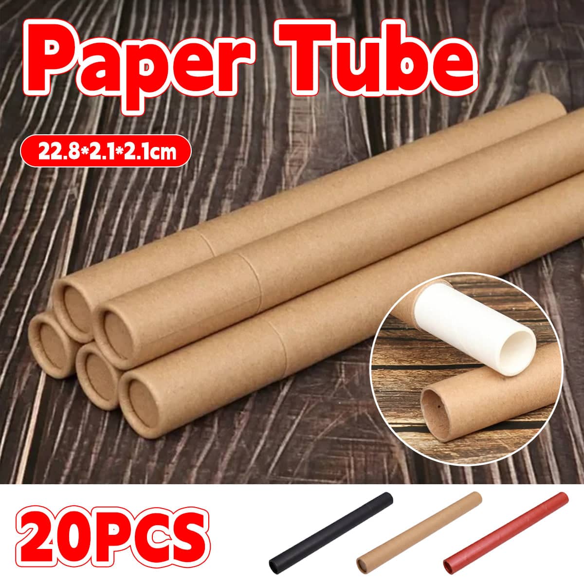 Paper Storage Tubes for Small Items, Pack of 20 - Red - view 2