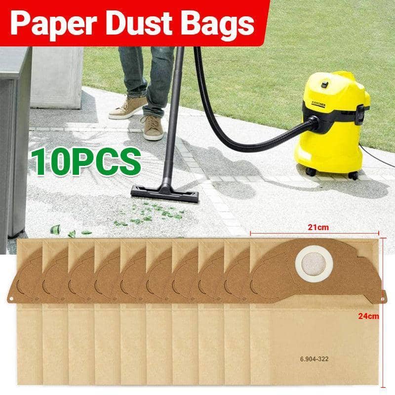 Paper Vacuum Bags for Karcher WD2 MV2 A2004 A2054, Pack of 10