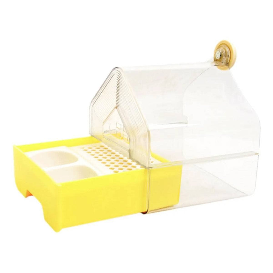 Parrot Bathtub and Feeder for Bird Cages, 15.2 x 15.6 x 18cm - Yellow
