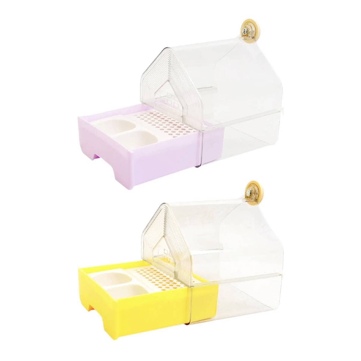 Parrot Bathtub and Feeder for Bird Cages, 15.2 x 15.6 x 18cm - Yellow - view 3