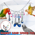 Parrot Chew Toy Set with Spoons and Strings for Beak Exercise and Fun