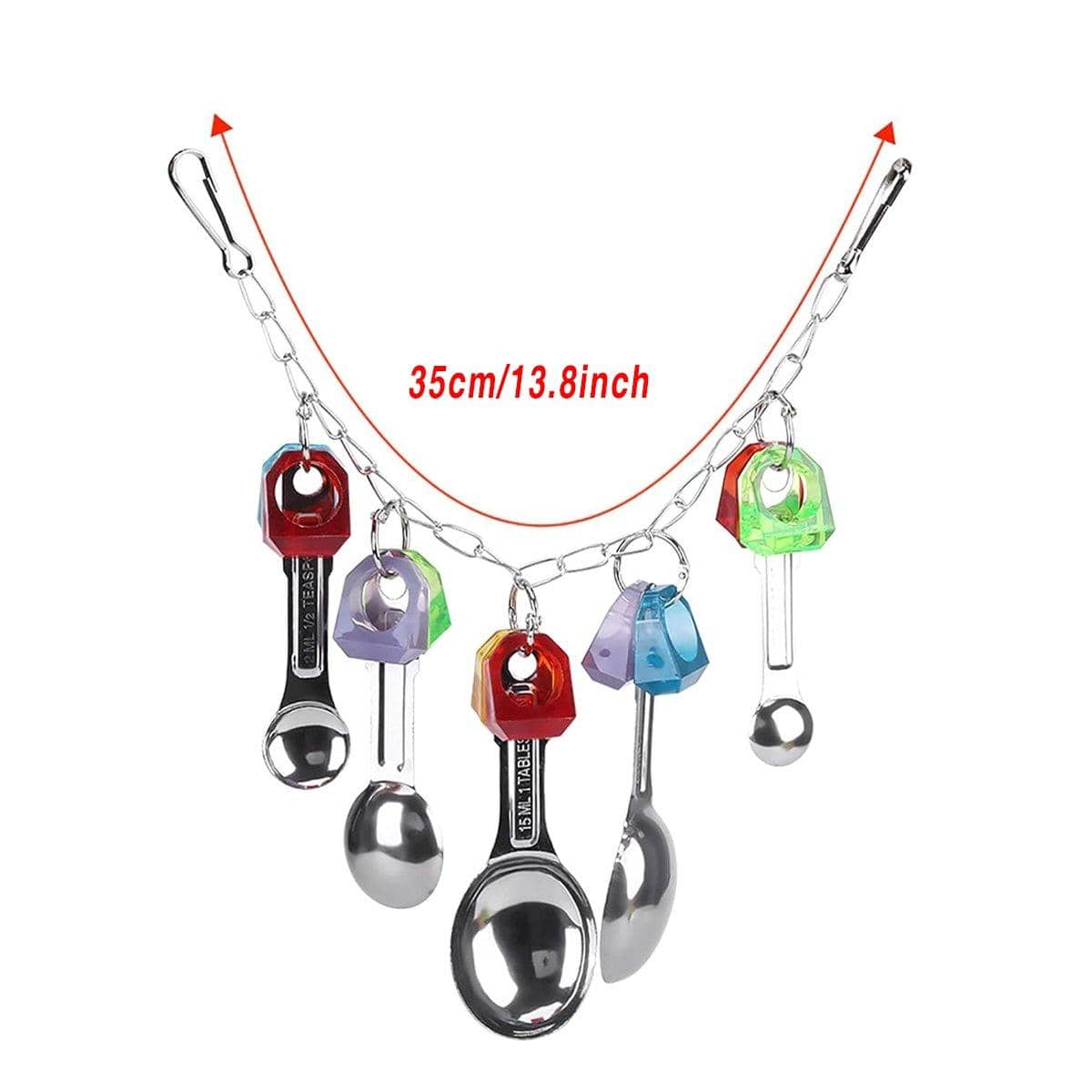 Parrot Chew Toy Set with Spoons and Strings for Beak Exercise and Fun - view 3