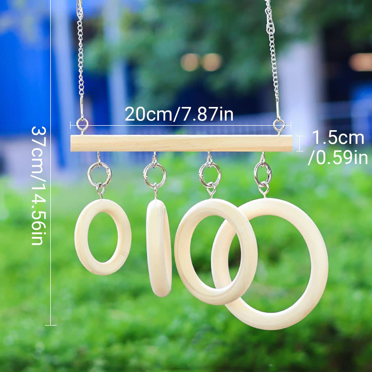 Parrot Chewing Toy Hanging Wooden Ring Swing for Small and Medium Parrots - view 3