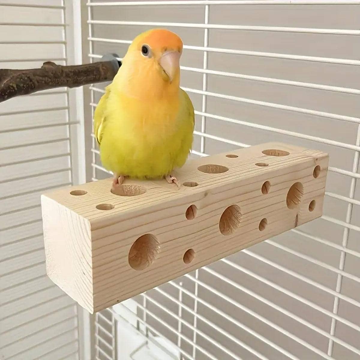 Parrot Chewing Wood Toy - Bird Stand and Drilling Stick for Pet Birds - view 5