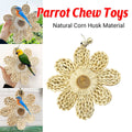 Parrot Corn Husk Chew Toy - Large Woven Flower, 22 cm
