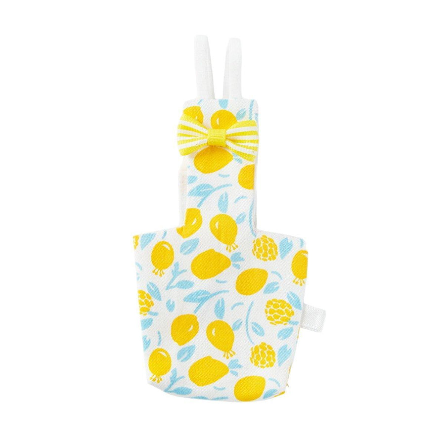 Parrot Diaper Flight Suit with Bow - Yellow Lemon Print, Size S (6 x 12.5 cm)