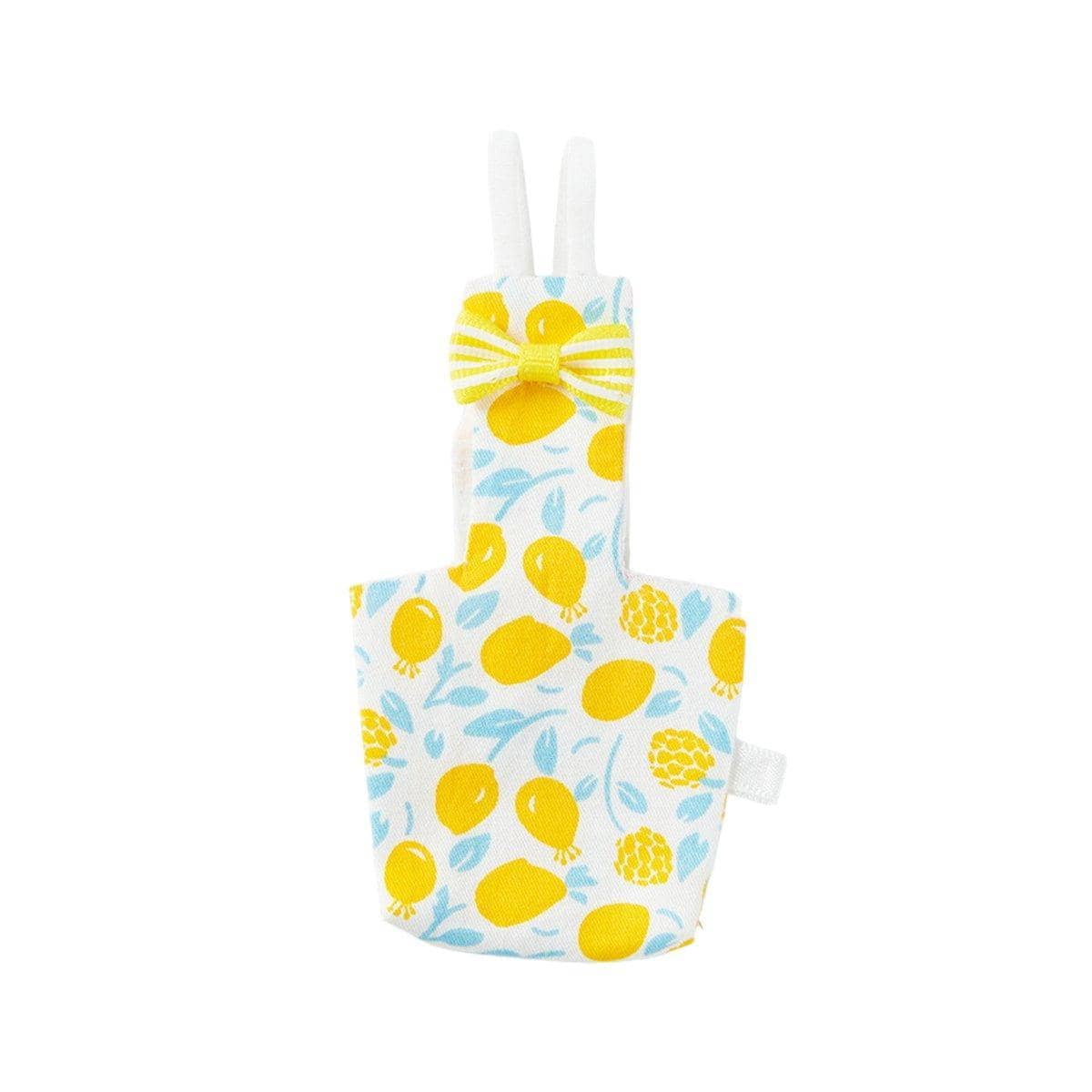 Parrot Diaper Flight Suit with Bow - Yellow Lemon Print, Size XS (4.5 x 9 cm)