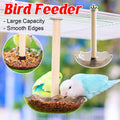 Parrot Food and Water Feeder Basin with Wooden Rod for Cages