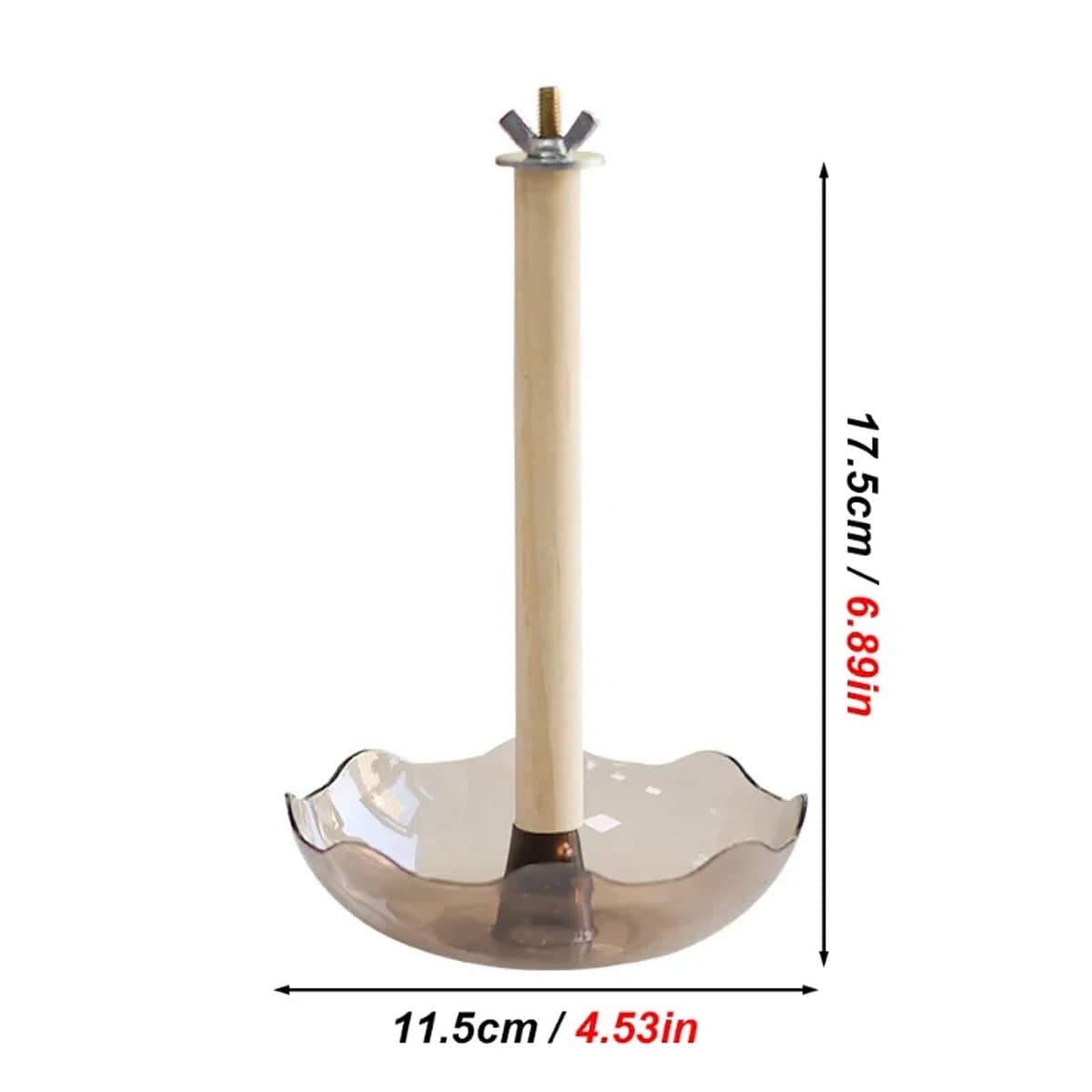 Parrot Food and Water Feeder Basin with Wooden Rod for Cages - view 3