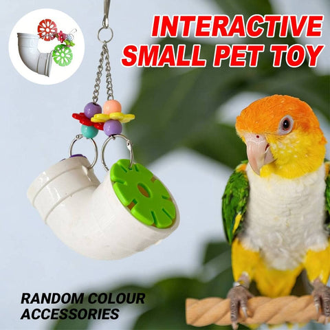 Parrot Foraging Chew Toy with Beads, Discs and Chain for Caged Birds