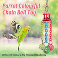 Parrot Hanging Bell Toy with Multicolour Chains, 28 cm
